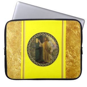 Besuch bei Morgengrauen Jesus klopfen an einer rus Laptopschutzhülle