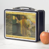 Besuch bei Morgengrauen Jesus klopfen an einer rus Metall Brotdose (Beispiel)