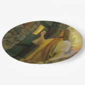 Besuch bei Morgengrauen Jesus klopfen an einer rus Pappteller (Schrägansicht)