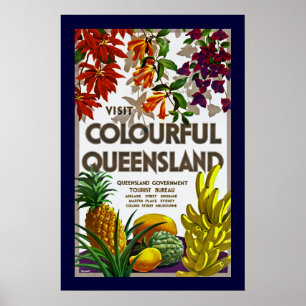 Besuch buntes Queensland Poster