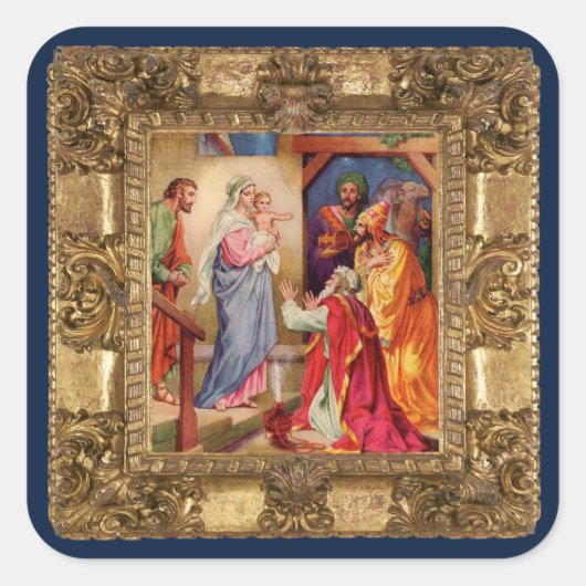 Besuch der "Weisen"-Aufkleber Quadratischer Aufkleber (Vorderseite)