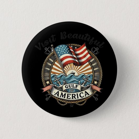 Besuch des schönen Golfs von Amerika Button (Vorderseite)