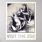 Besuch des Zoo Pinguin 1936 WPA Poster (Vorne)