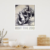 Besuch des Zoo Pinguin 1936 WPA Poster (Küche)
