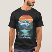 Besuch Glacier Nationalpark - Berg und Bär T-Shirt (Vorderseite)