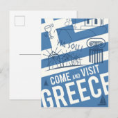 Besuch Griechenland Postkarte (Vorne/Hinten)