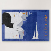 Besuch Griechenland, Santorini Vintages Puzzle (Horizontal)