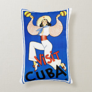 Besuch Havanna, Kuba, Vintage Travel Poster Maraca Dekokissen