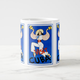 Besuch Havanna, Kuba, Vintage Travel Poster Maraca Jumbo-Tasse