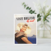 Besuch Holland mit dem Zug Vintage Reise Postkarte (Stehend Vorderseite)