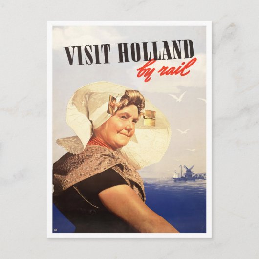 Besuch Holland mit dem Zug Vintage Reise Postkarte (Vorderseite)
