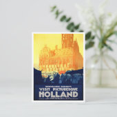 Besuch Holland Vintage Reise Postkarte (Stehend Vorderseite)