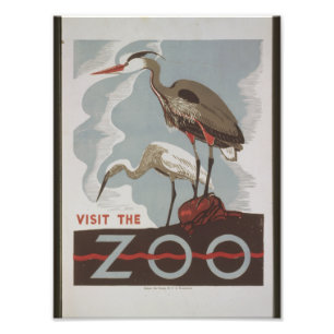 Besuch im Zoo im Vintage-Stil Fotodruck