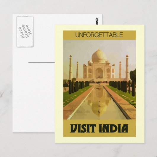 Besuch India Postkarte (Vorne/Hinten)