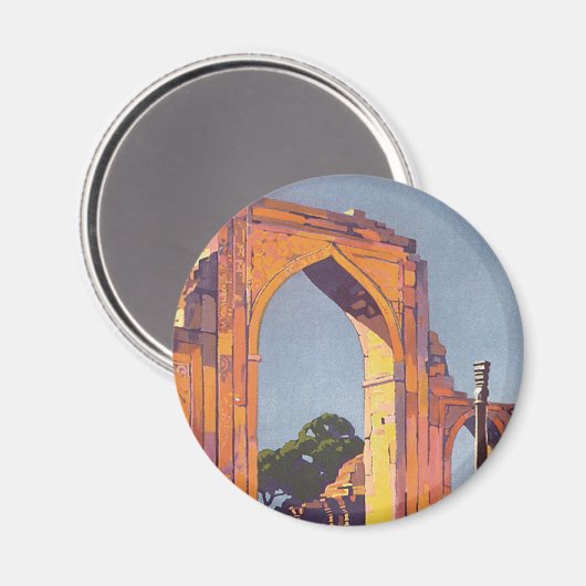 Besuch Indien ~ Delhi Magnet (Vorderseite/Rückseite)