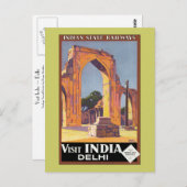 Besuch Indien ~ Delhi Postkarte (Vorne/Hinten)