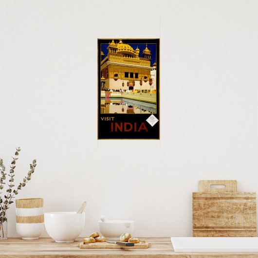 Besuch Indien Vintag 1929 Reisen Poster (Küche)