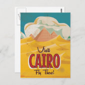 Besuch Kairo Ägypten Vintage Reiseplakat Postkarte (Vorne/Hinten)