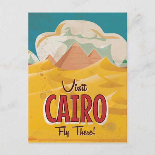 Besuch Kairo Ägypten Vintage Reiseplakat Postkarte (Vorderseite)