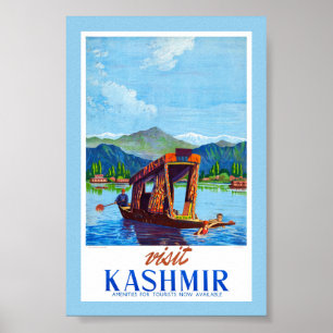 Besuch Kashmir Vintage Poster Restauriert