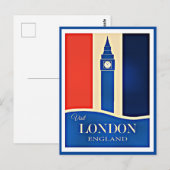 Besuch London, England Postkarte (Vorne/Hinten)