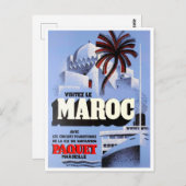 Besuch Marokko Jahrgang Reise Postkarte (Vorne/Hinten)