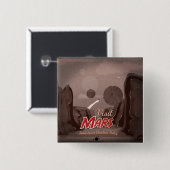 Besuch Mars Vintage Poster Button (Vorne & Hinten)