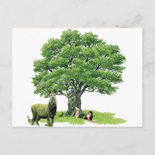 Besuch mit Vatereiche Postkarte (Vorderseite)