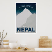 Besuch Nepal Monte Everest Vintage Reiseplakat Poster (Küche)
