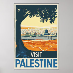 Besuch Palästina Vintage Reise Poster