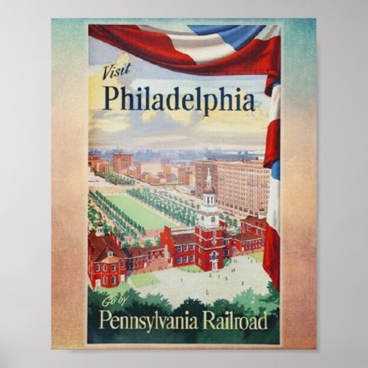 Besuch Philadelphia auf der Pennsylvania Eisenbahn Poster (Vorne)