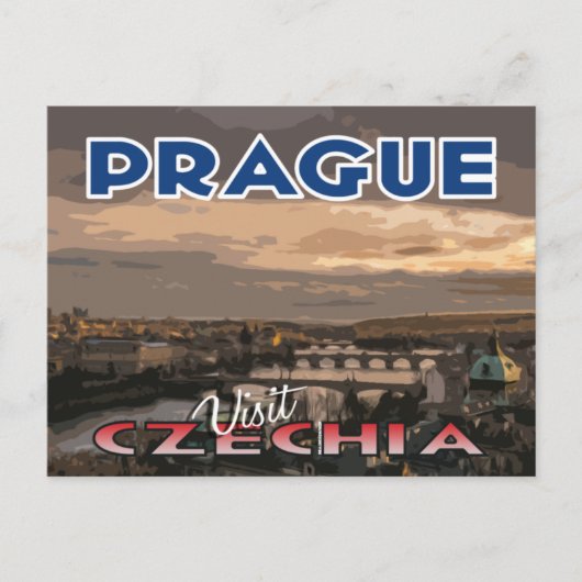Besuch... Prag, Tschechien Postkarte (Vorderseite)
