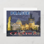 Besuch... Prag, Tschechien Postkarte (Vorne/Hinten)