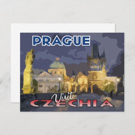 Besuch... Prag, Tschechien Postkarte (Vorne/Hinten)