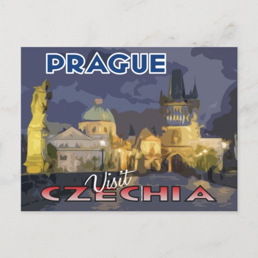 Besuch... Prag, Tschechien Postkarte (Vorderseite)