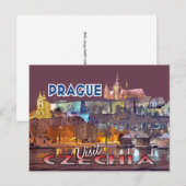 Besuch... Prag, Tschechien Postkarte (Vorne/Hinten)