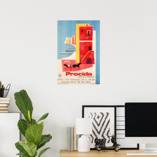 Besuch PROCIDA Neapel Küste Süd ITALIEN ENIT Reise Poster (Heimbüro)