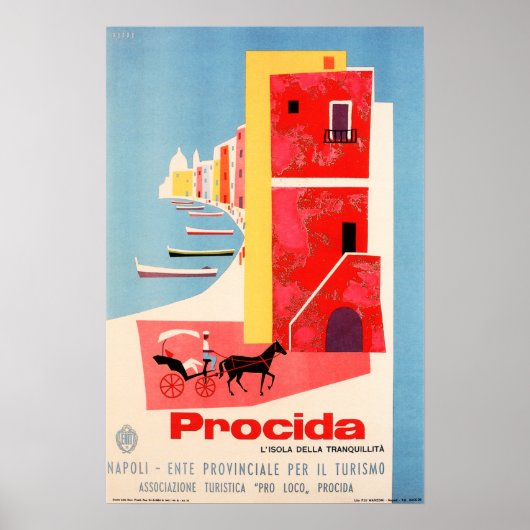 Besuch PROCIDA Neapel Küste Süd ITALIEN ENIT Reise Poster (Vorne)
