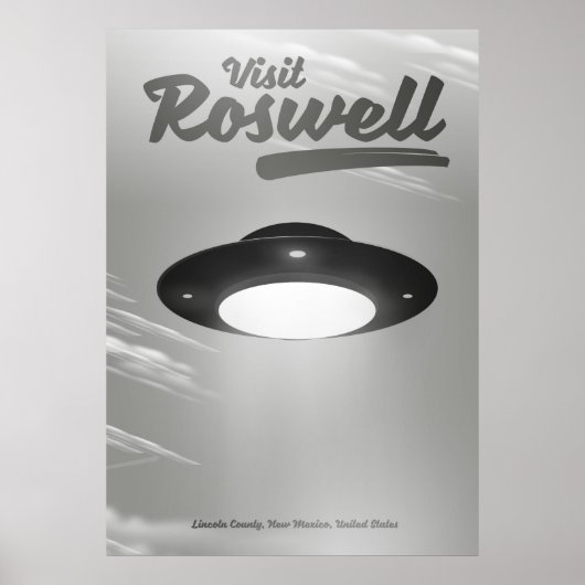 Besuch Roswell UFO Vintage Poster (Vorne)