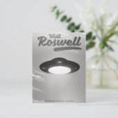 Besuch Roswell UFO Vintage Poster Postkarte (Stehend Vorderseite)