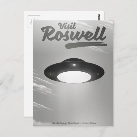 Besuch Roswell UFO Vintage Poster Postkarte (Vorne/Hinten)