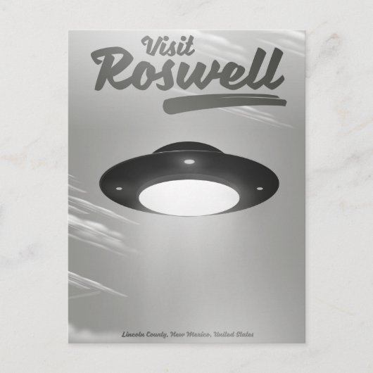 Besuch Roswell UFO Vintage Poster Postkarte (Vorderseite)