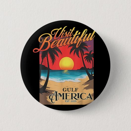 Besuch schöne Golf Amerika Funny Trump umbenennen Button (Vorderseite)