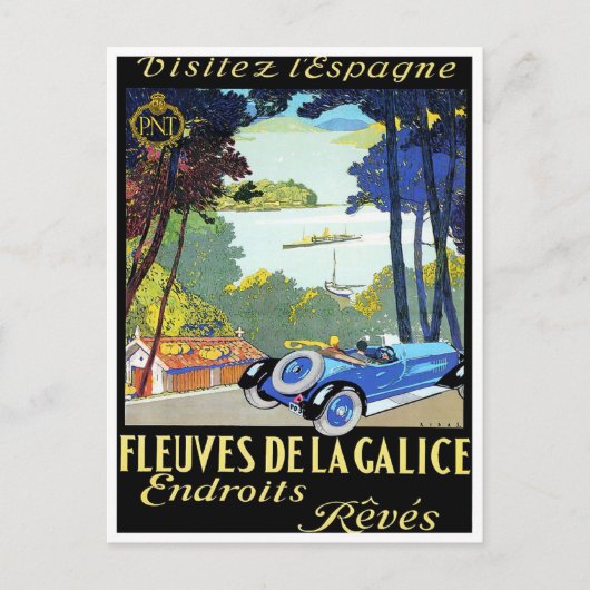 Besuch Spanien Vintage Reise Postkarte (Vorderseite)