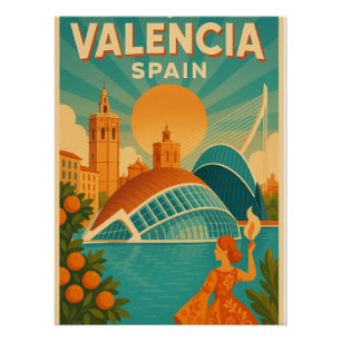 Besuch Valencia, Spanien - Retro Travel 2025 Poster
