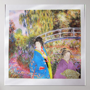 Besuch von Monets Garten - Kunstcollage Poster