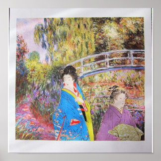 Besuch von Monets Garten - Kunstcollage Poster