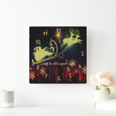 Besuch von Nicholas Night Before Christmas Quadratische Wanduhr (Zuhause)