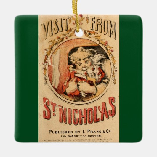 Besuch von Sankt Nikolaus Keramikornament (Vorderseite)