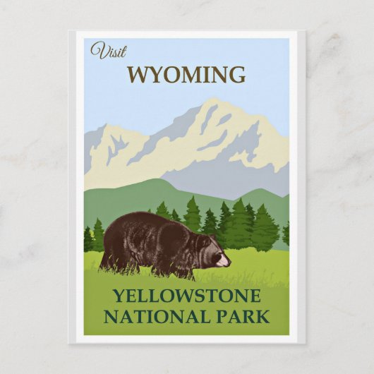 Besuch Wyoming, Yellowstone Nationalpark Postkarte (Vorderseite)